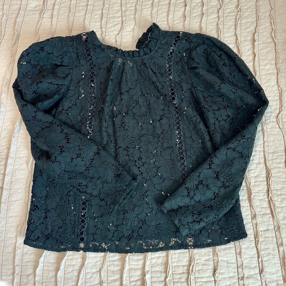 Express Long Puff Sleeve Lace Blouse Women’s Size XS - Picture 4 of 5